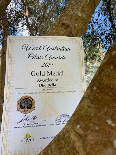 Olio Bello Wins Gold at 2019 WA Olive Awards
