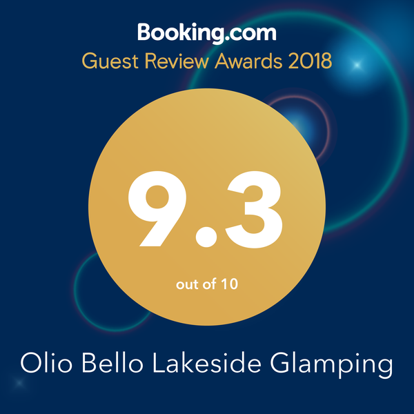 Olio Bello Rates 9.3 on Booking.com for Lakeside Glamping